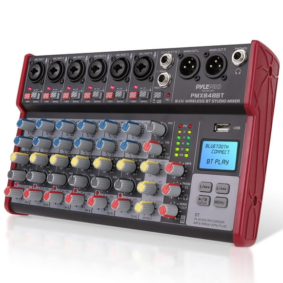 Mezclador de audio inalámbrico para DJ Pyle PMX848BT Bluetooth de 8 canales