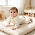 thumbnail image 7 of YHAJDS Newborn Baby Romper Long Sleeve Solid Color Wrap Tie Side Snap Bodysuit, 7 of 7
