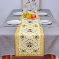thumbnail image 4 of Table Runner Dresser Scarves 72 Inch Long, Retro Farm Honeybee Sunflower Linen Dining Table Runners Vintage Yellow Tabletop Scarf for Wedding Holiday Party Kitchen, 4 of 7