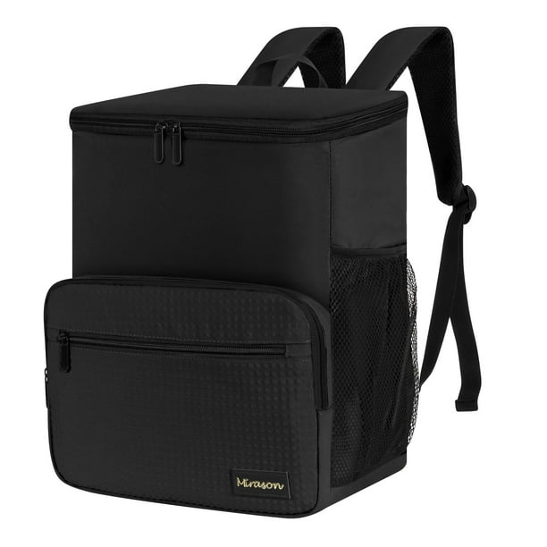 Mochila térmica MIRASON, aislante, a prueba de fugas, 30 x 17 x 37 cm, color negro