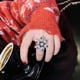 thumbnail image 2 of Anillo de copo de nieve de doble capa giratorio, anillo lleno de diamantes, anillo abierto elegante exagerado, lujo ligero para mujer, 2 of 6