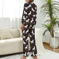 thumbnail image 3 of Top-kevin Women Long Sleeve Pajama Set Comfy Pjs Sets Horses Flowers Pattern 2 Piece Lounge Set, 3 of 12