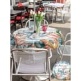 thumbnail image 5 of Outdoor Tablecloth with Umbrella Hole for Patio/Picnic/Party/Camping, Octopus Coastal Waterproof Table Cloth Round Cover Washable, Summer Nautical Starfish Coral Grey Wooden (Dia 60"), 5 of 8