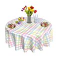 thumbnail image 1 of Mantel redondo impermeable SuQKXCo 152 cm a cuadros para Pascua, 1 of 7