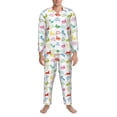thumbnail image 3 of Susaid Happy Easter Rabbit Print Men's Long Sleeve Pajama Set, Two-Piece Button-Down Loungewear PJs Set, Comfortable Sleepwear for Relaxation-XX-Large, 3 of 7