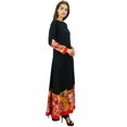 thumbnail image 3 of Phagun Kurti Anarkali pour Femmes Robe Ethnique Noire Décontractée Évasée Kurta-26, 3 of 5