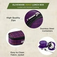 thumbnail image 2 of SOPLOLIVEWARE Hazel Lunch Box Leak Proof Microwave Safe 3 Inner Steel Containers 450ml 450ml 550ml Insulated Fabric Bag Full Meal Easy to Carry Violet, 2 of 4