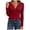 Wine, variant on Women's Long Sleeve Henley Top Ribbed V-Neck Button Front Blouse Slim Fit Casual Shirt for Work or Everyday Wear (Brown, M)