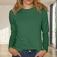 thumbnail image 2 of yunLCZ Women Shirts Women Shirt Short Sleeve Crew Neck Summer Soft Long TshirtsTee Tops Blouse Office Shirts Green XXXL, 2 of 4