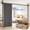 Grey, variant on Room Divider Curtain Set-No Drilling Curtain Rod Set, Retractable Room Divider, Adjustable for Office Bedroom, Easy Install Beige-100 W x 84" L(Pack of 1)