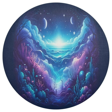 

Ryvnso Abstract Beautiful Ocean Round Plate Mats Dining Table Placemat 1 Piece for Holiday Decoration