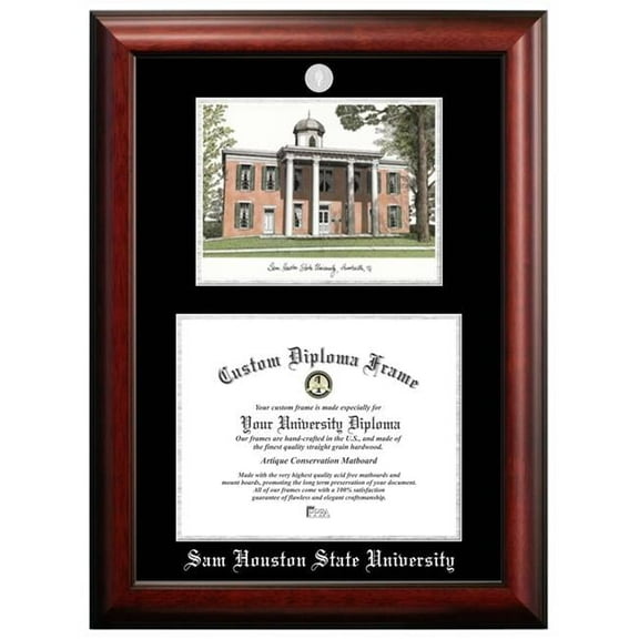 Campus Images TX988LSED-1411 14 x 11 in. Sam Houston State University Silver Embossed Diploma Frame with Lithograph