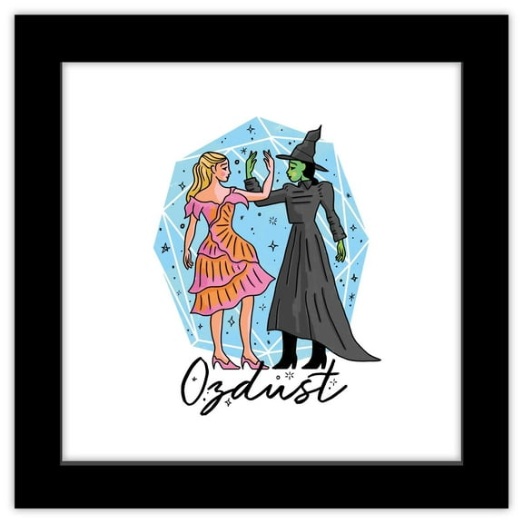 Gallery Pops Wicked - Pink and Green Ozdust Wall Art, Black Framed Version, 12" x 12"