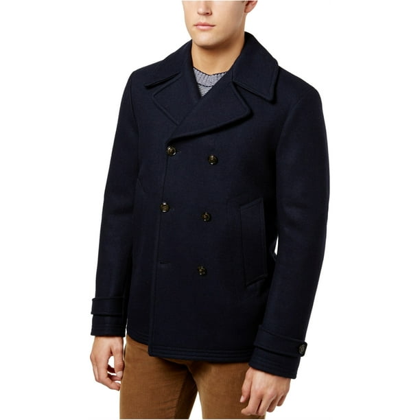 Tommy Hilfiger Mens Jersey Pea Coat Blue Large Com Tommy Hilfiger Mens Jersey Pea Coat, Tommy Hilfiger Peacoat Mens