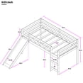 thumbnail image 7 of Twin Loft Bed with Slide and Ladder for Boys and Girls, Wood Loft Bed Frame with High Safety Guard Rails, Multifunctional Design Wooden Bed Frame with Headboard and Footboard for Bedroom Dorm, 7 of 7