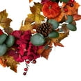 thumbnail image 5 of Northlight Artificial Floral and Pinecone Fall Harvest Wreath - 22" - Orange and Burgundy, 5 of 10
