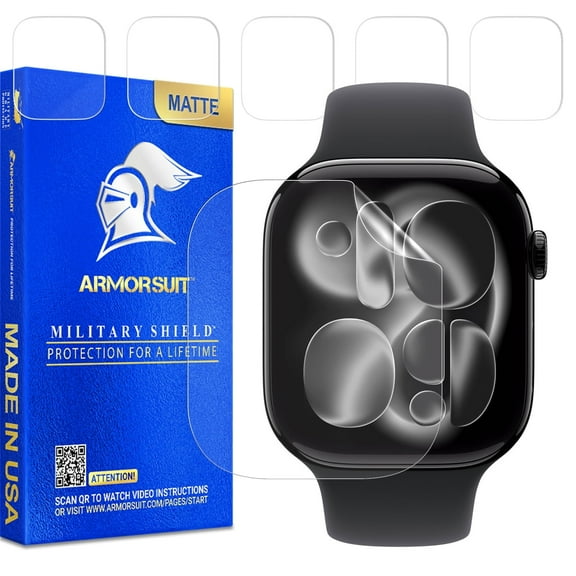 ArmorSuit 6 Pack for Apple Watch 11 (2025) 46mm Anti-Glare Screen Protector MilitaryShield Matte Film - Made in USA