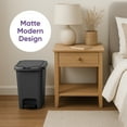 thumbnail image 3 of Superio 10L Slim Step & Push Trash Can - Dual Opening, Compact Design (10.63"x7.68"x13.53") - Gray, 3 of 9