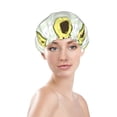 thumbnail image 3 of Balery Avocado Of A Hear Shower Caps, Double Layer Waterproof Shower Cap, Double Layers Reusable Shower Cap With Soft Comfortable For Long Thick Hair Soft Bath Shower Hair Caps, 3 of 9