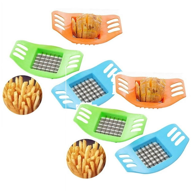 Oleegame 2PC Potato Fry Cutter Potato Cutter For French Fries Set French Fries Shredder Potato Carrot Vegetable Slicer Shredder Potato Chip Making Tool Color Random 1 Orange