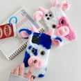 thumbnail image 2 of 3D Cute for iPhone 13 Case Plush Furry Fuzzy for Women Fuzzy Fluffy Cartoon Cow Fur Hair Girly Protection Cover for iPhone 13 Phone Case Pink, 2 of 12