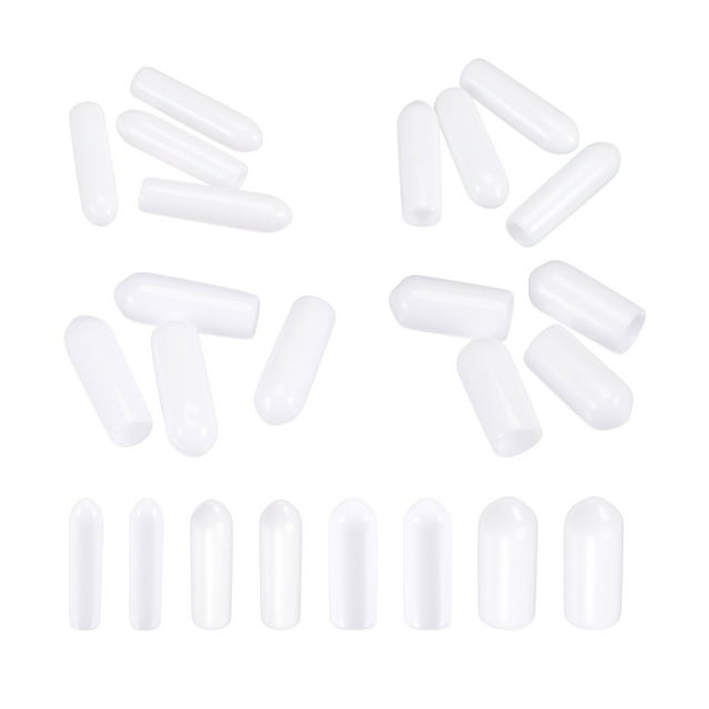 Tapones redondos de goma Uxcell 100pcs 3/32" 1/8" 5/32" 1/4" Protector blanco para tornillos y pernos