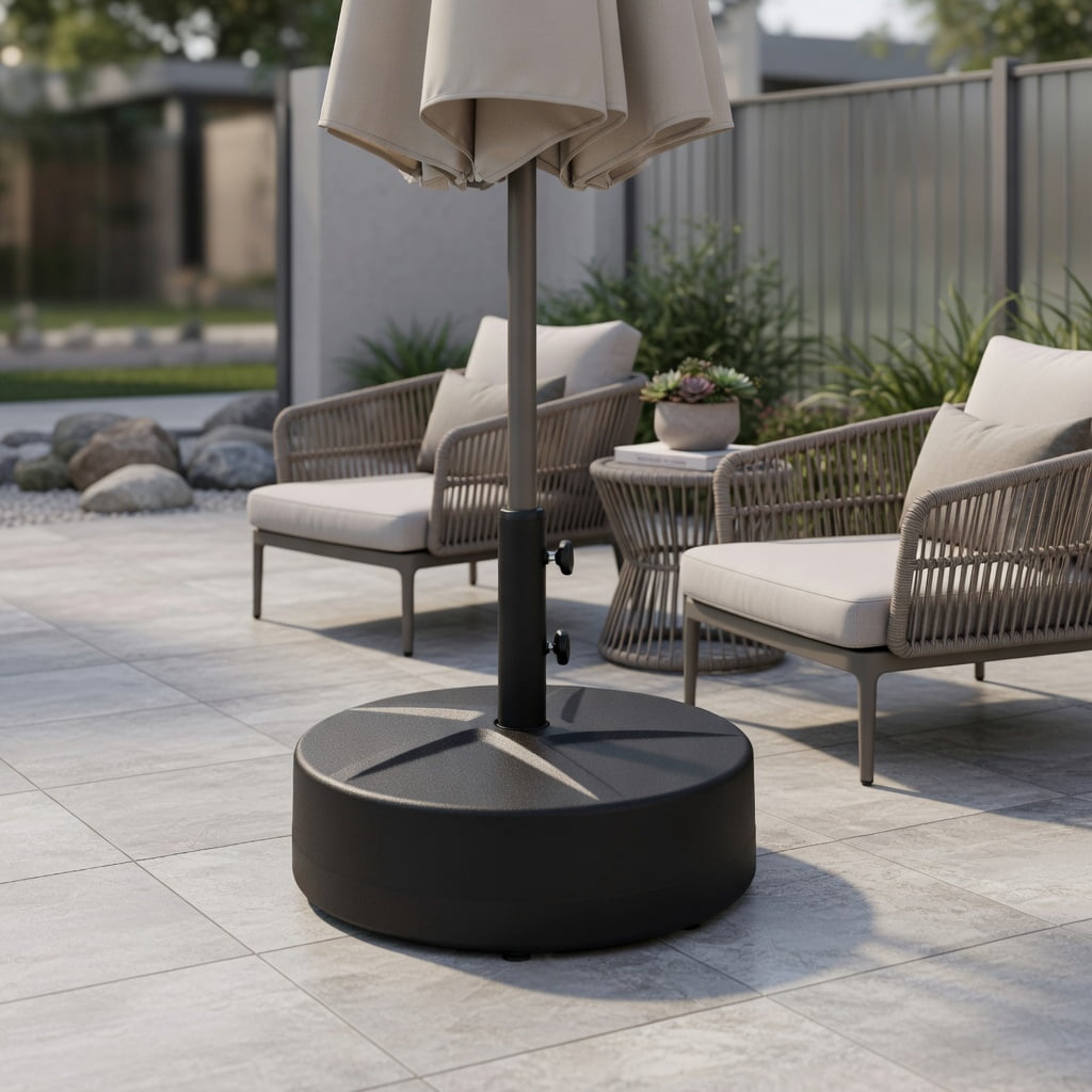 Resenkos Umbrella Base for Patio, Umbrella Stand Outdoor Base,Patio Umbrella Base 88LBS Capacity Water and Sand Fillable Market Table Umbrella Stand-Black