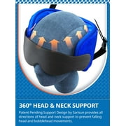 SARISUN Travel Pillows for Airplanes, Airplane Pillow for Long Flight, Airplane Head Strap with Eye Mask for Sleeping, Kids Travel Neck Pillow for Car, Road Trip Car Headrest, Black