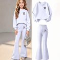 thumbnail image 2 of ITSAME Girls Outfit Set 2-Piece Fall Clothes Bow Print Long Sleeve Crewneck Pullover and Flared Pants Size 5T, 2 of 9
