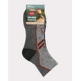 thumbnail image 2 of Hanes Explorer Mountain Peaks Men's Cushioned Mid-Crew Socks, 3-Pairs Grey/Charcoal 6-12, 2 of 3