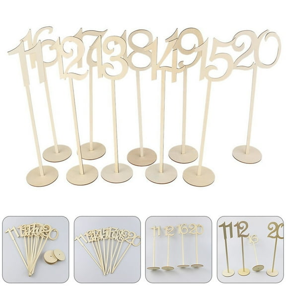 Masteelf  20 Pcs Wedding Table Number 1-20 Seating Chart Board Dining Room Numbers Banquet Beige