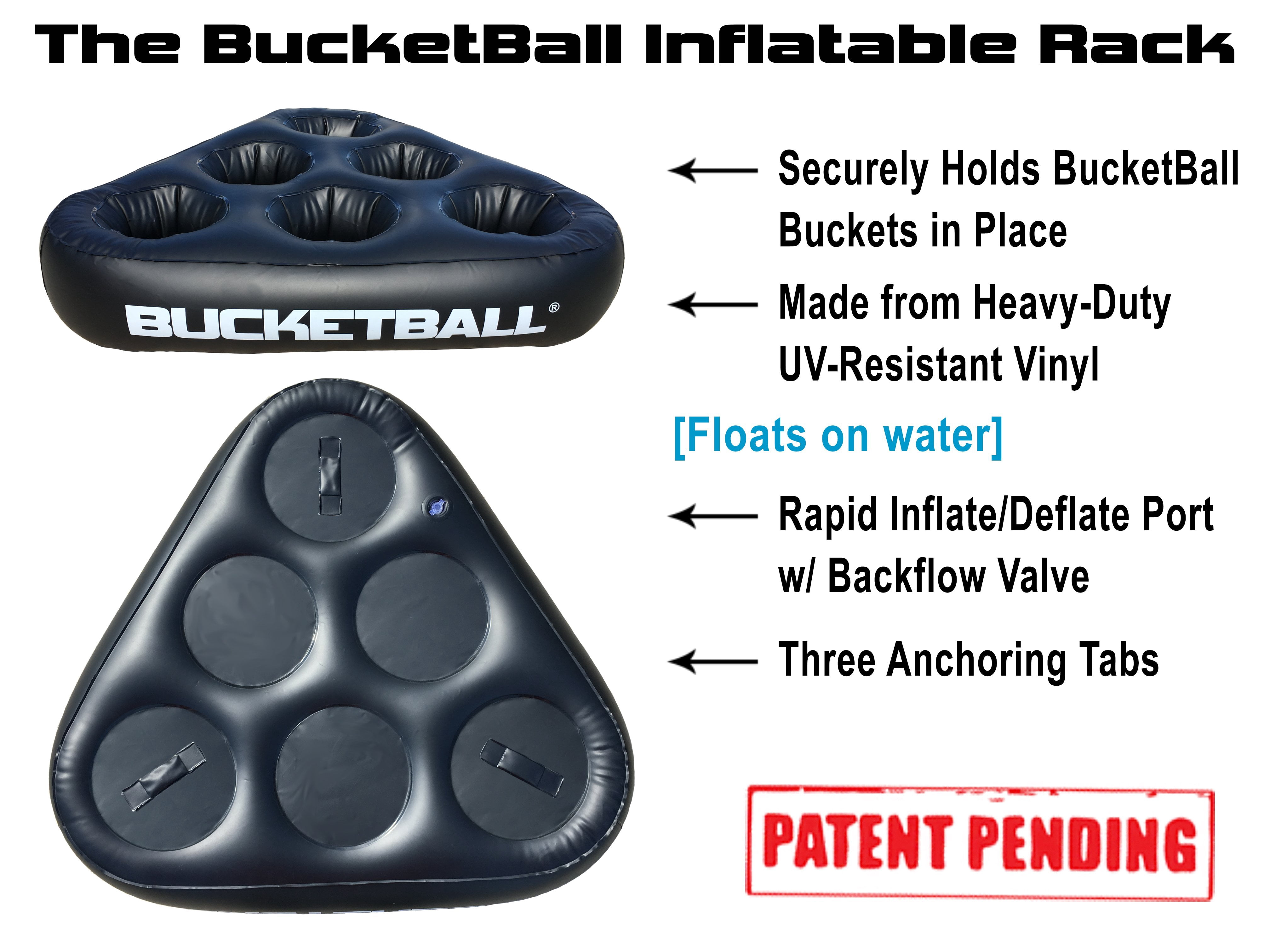BucketBall BB-PARTY-GBP-2GEN, Giant Beer Pong Edition Party Pack, Red, 12-Piece Set