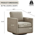 thumbnail image 3 of Lovableguy Modern Swivel Accent Chair Set of 2,360 Degree Upholstered Barrel Chair Armchair,Comfy Single Sofa for Living Room Bedroom Nursery,Chenille,Taupe, 3 of 11