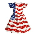 thumbnail image 4 of Maean Girls Independence Day Dress Ruffle Sleeve Sundress Toddler Summer Clothes Party Sleeveless Dresses, 4 of 6