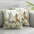 thumbnail image 3 of QZHH Easter Rabbit Flower Buffalo Plaid Be Hoppy Throw Pillow Cover, Polka Dot Bird Be Kind Cushion Case Decoration for Sofa Couch, 3 of 5