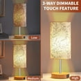 thumbnail image 2 of Cinkeda 3 Way Dimmable Single Table Lamp with USB Ports Leaf Print Shade 15" Touch Control Small Bedside Nightstand Lamp for Bedroom Living Room (1 Bulb), 2 of 12