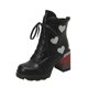 thumbnail image 1 of NECHOLOGY Botas Mujer Adulto Femenino Zapatos Botines de mujer Botines de mujer Otoño e Invierno tendencia de moda cambio Gradual estampado de cómodo tacón cuadrado tacón grueso (Black, 6.5), 1 of 6