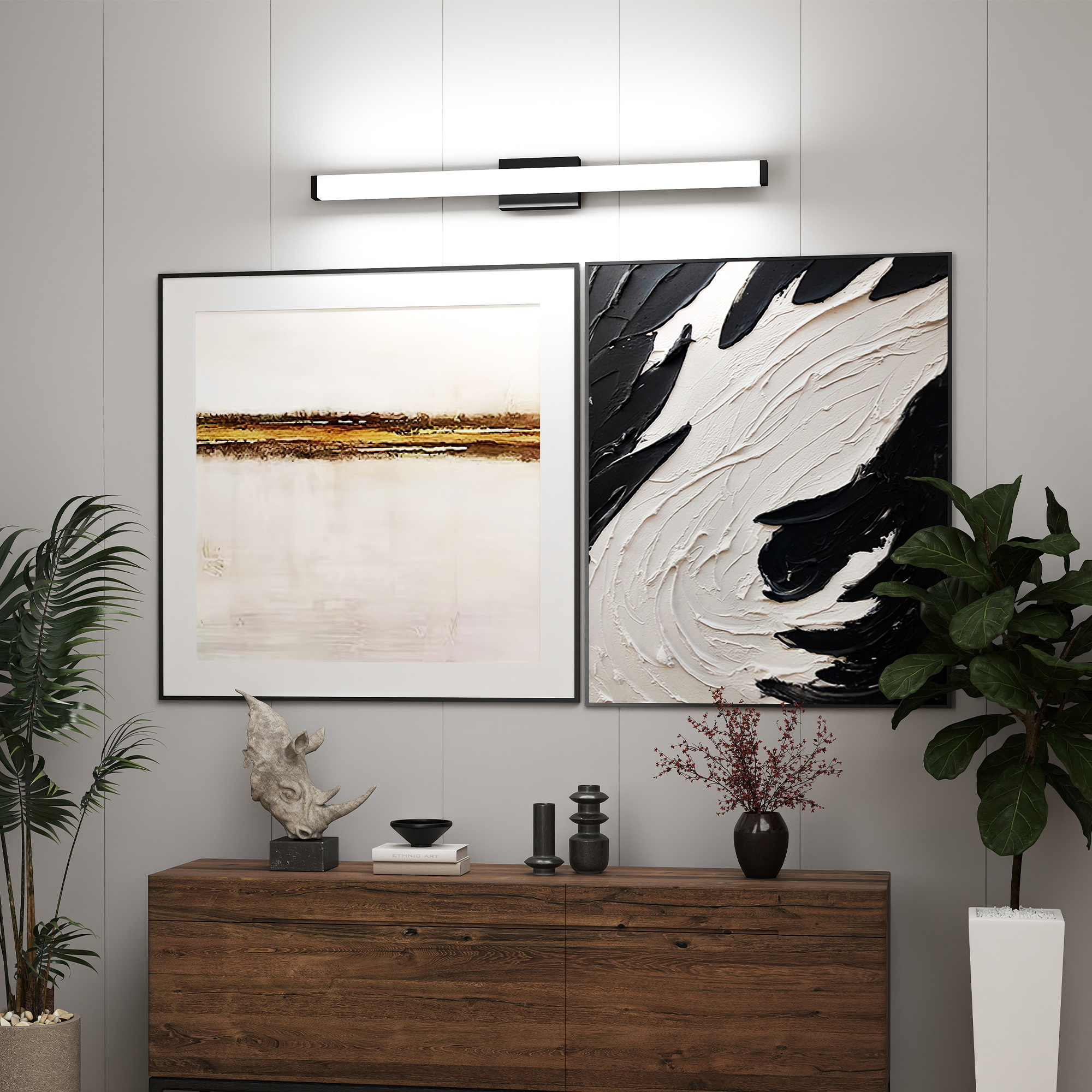 Leumius 41" Bathroom Vanity Light, Over Mirror Bathroom Vanity Light for Mirror Shower Bathroom Hallway Porch Black