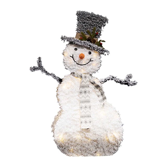 XWSHYW Decoraciones Navideñas Escena de Navidad con Ciervo de Hierro, Muñeco de Nieve y Adornos Navideños