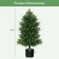 thumbnail image 3 of Gymax 2PCS 31.5'' Artificial Cedar Topiary Tree Faux Indoor Floor Plant w/ Sturdy Trunk, 3 of 9