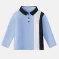 thumbnail image 2 of Favoffer Kids Boys Polo Shirts Stripe Plain Long Sleeve Pique Golf Sweatshirt, Toddler Casual Sports Top for Daily/Play/School 3-15Y, 2 of 5