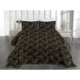 thumbnail image 2 of Ambesonne Ethnic Quilted Coverlet 2 Pcs, Oriental Vibes Crane Birds, Twin Size, Charcoal Grey Mustard, 2 of 4