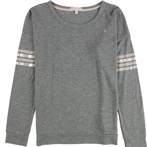 P.J. Salvage Womens Embroidered Star Pajama Sweater, Grey, Medium