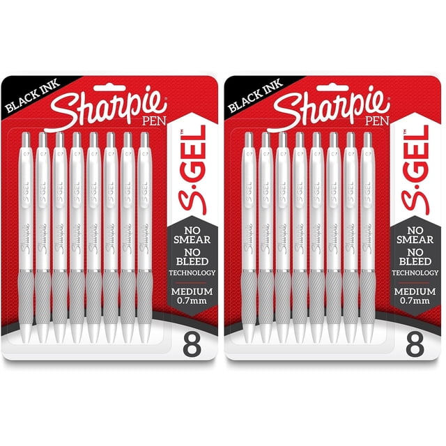 Bolígrafos de Gel Sharpie S-Gel Tinta Negra Punta Media 0.7mm Paquete de 2