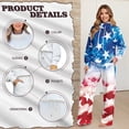 thumbnail image 4 of Renewold 2 PCS Matching Outfits for Women Soft Oversized Sweatshirt and Drawstring Wide Leg Lounge Pants Track Suit Casual Spring Fall Tracksuit, Patriotic America Flag Print, XL, 4 of 7