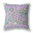 thumbnail image 3 of 26" X 26" Purple And Yellow Bird Blown Seam Floral Indoor Outdoor Throw Pillow, 3 of 5