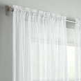 thumbnail image 4 of Eclipse Emina Crushed Sheer Voile Window Curtain Panel, Rod Pocket, 1 Panel, 52 In Wide x 63 In Long, White, 4 of 8