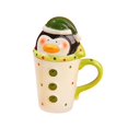 thumbnail image 4 of Tazas de café navideñas, Taza de cerámica bonita con tapas, tazas de café navideñas de 400ml para decoración navideña de cafetería y Bar, amigos pingüino de navidad mayimx Taza de café, 4 of 9