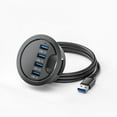 thumbnail image 1 of 2.36” Grommet Hole in-Desk Mounting 4 Ports USB 3.0 Hub for Laptop PC Computer  Hidden Power Socket Desk Hole Grommet Outlet, 1 of 7