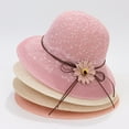 thumbnail image 4 of Ladies Sun Hat - Bowknot Flower Decor - Summer Wide Brim Floppy Bucket Hat for Women Girls, 4 of 7